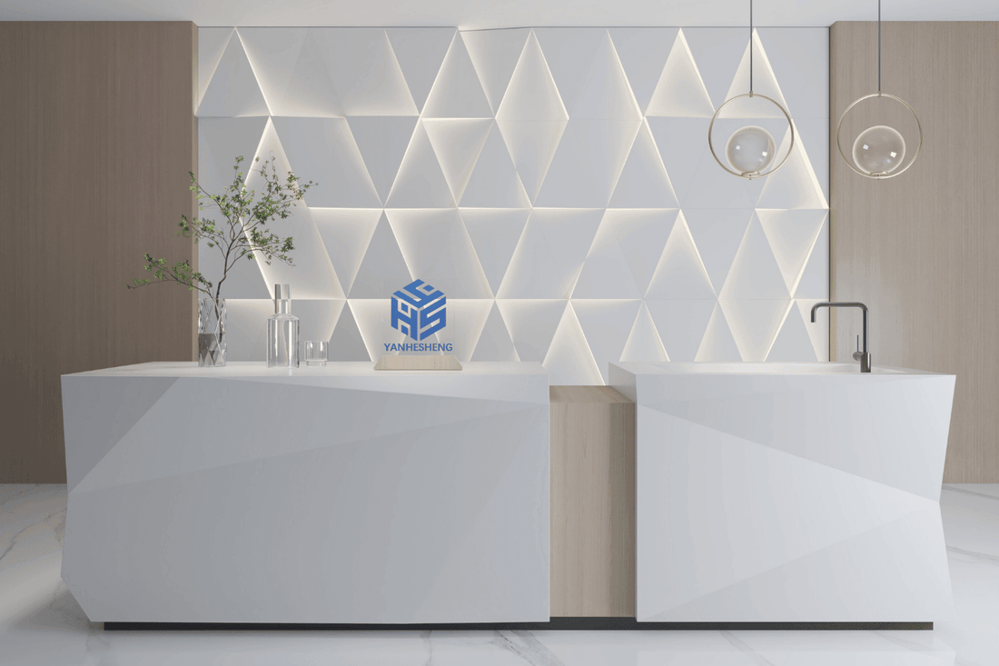 Solid surface stone reception desk YHS 1