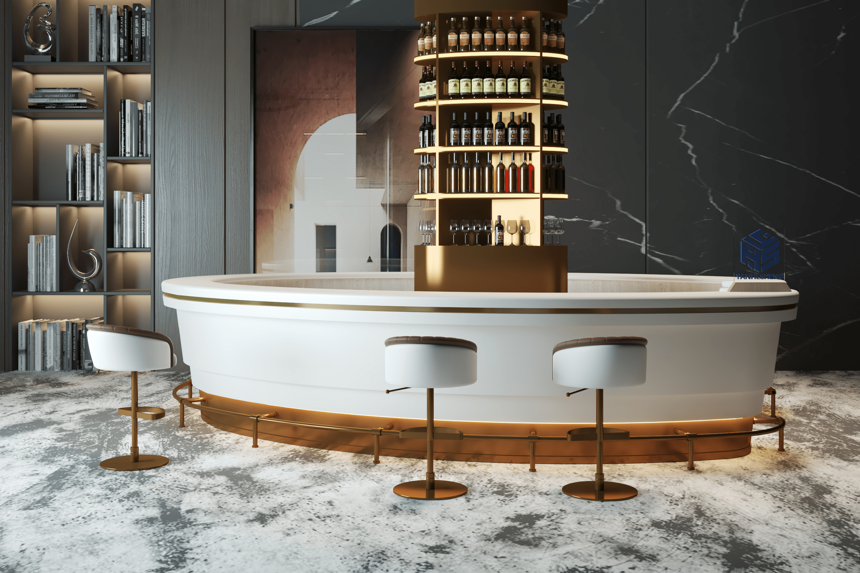 custom solid surface countertops white countertop gold color bar counter
