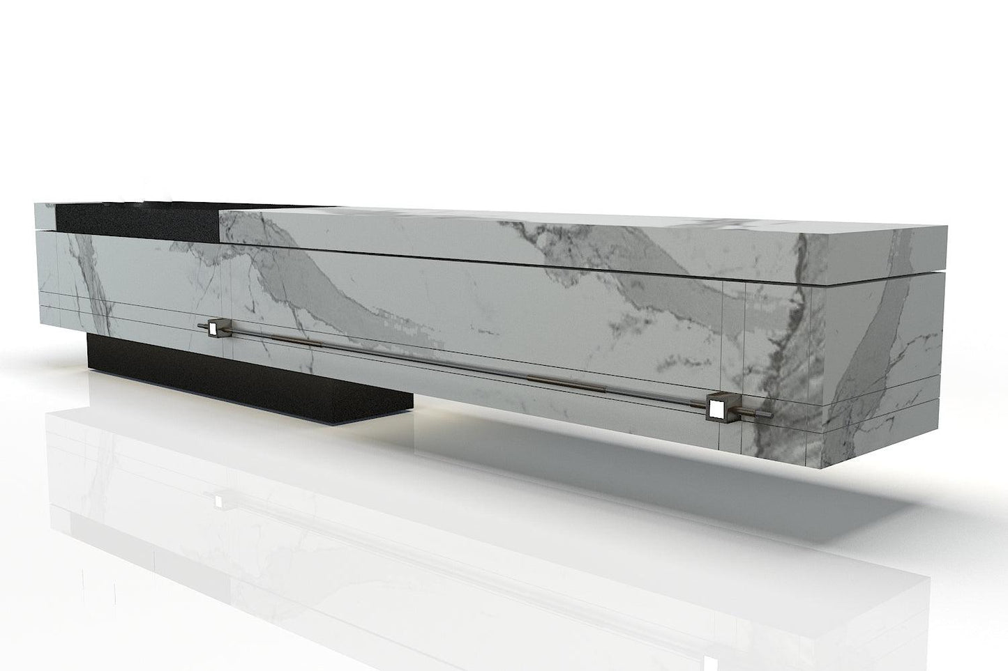 YHS Custom Reception Desk Black Creative Simple Light Luxury Style