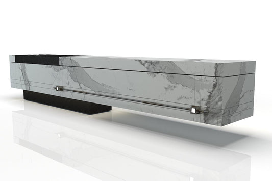 YHS Custom Reception Desk Black Creative Simple Light Luxury Style