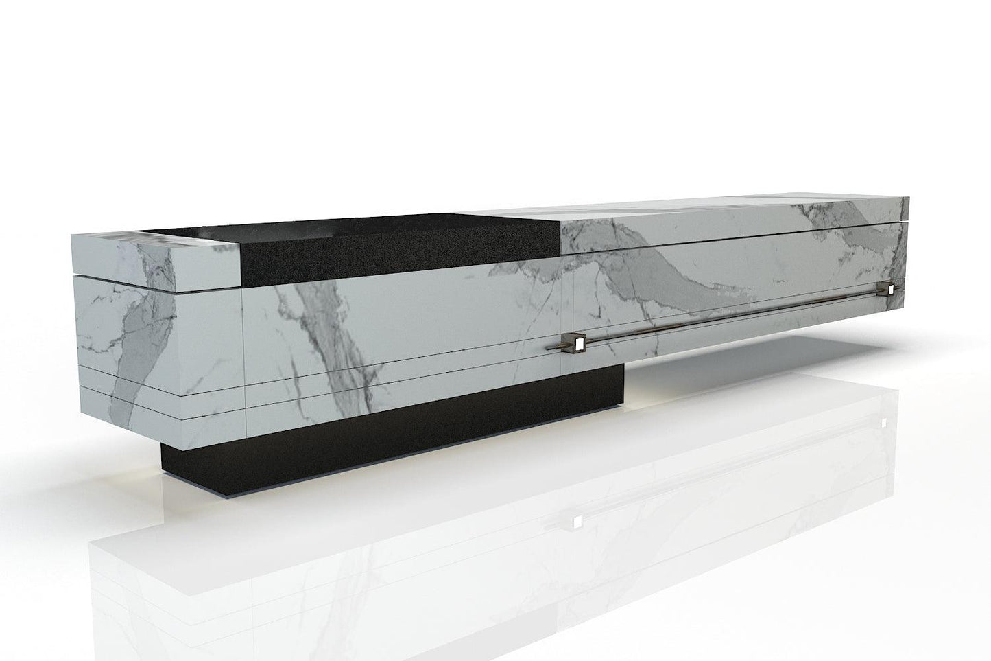 YHS Custom Reception Desk Black Creative Simple Light Luxury Style