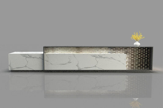 YHS Custom Reception Light Luxury Marbleized Hotel Front Desk
