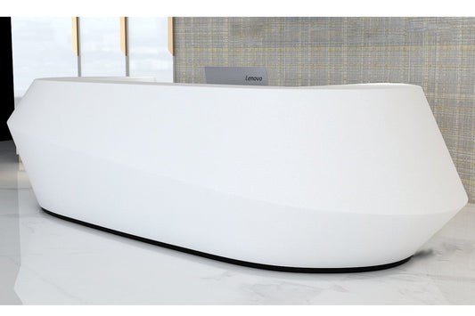 YHS Custom solid surface stone Reception Desk Simple Modern White Round
