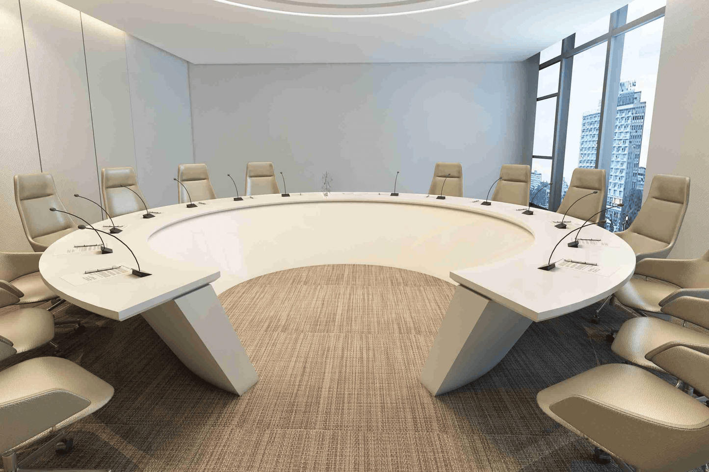 YHS  Conference Table Modern Simple Round Table Conference Room