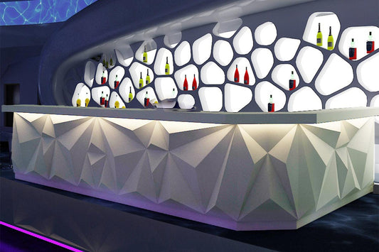 YHS Custom solid surface stone Reception Desk White Creative Light Luxury Style