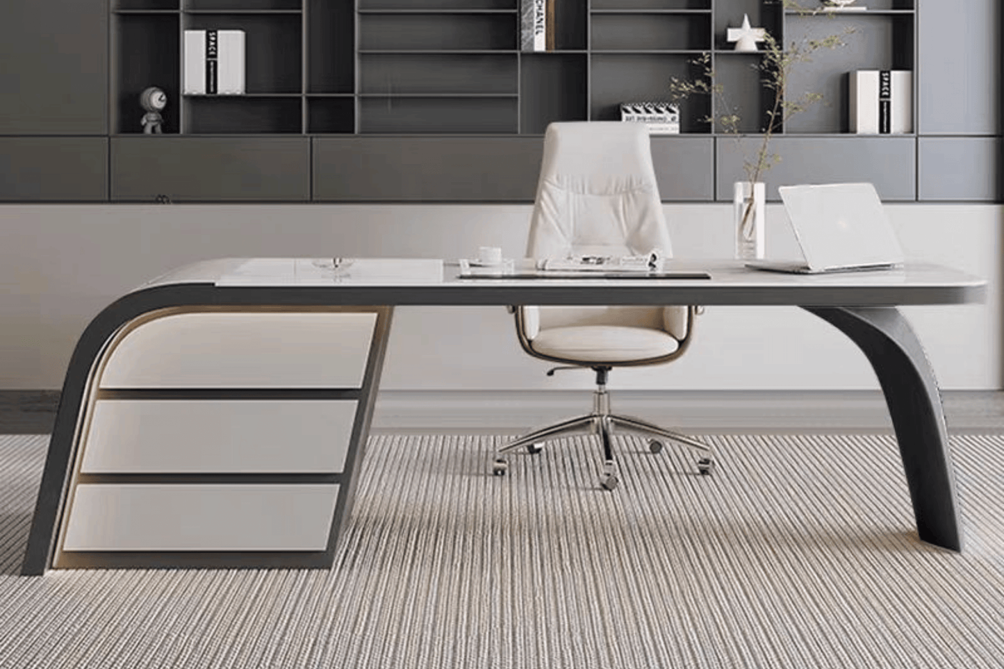 YHS Custom solid surface stone manager desk White Modern Ideas