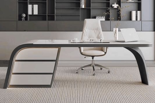 YHS Custom solid surface stone manager desk White Modern Ideas
