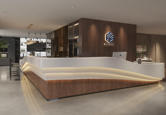 round reception desk standing custom L shape reception desk  small