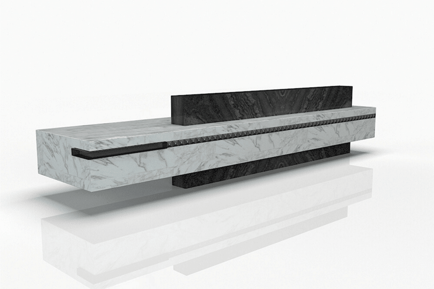 YHS Custom Reception Desk white marble Beauty Salon Cashier Desk