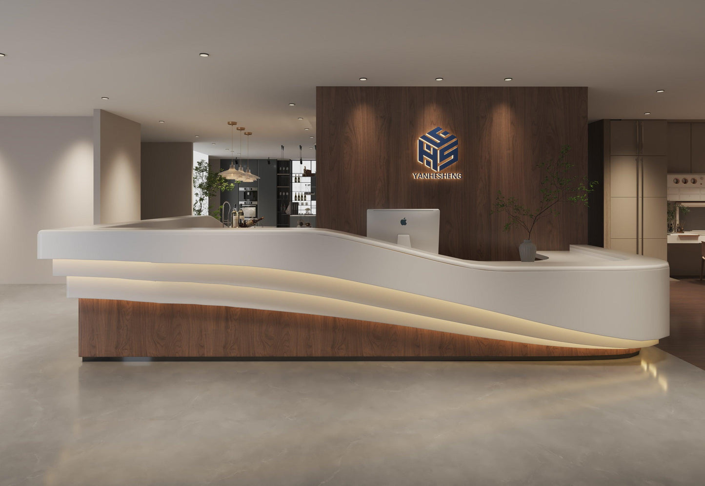 circular front  hotel reception desk reception desk standard height